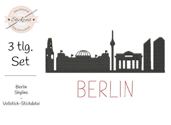 Berlin Skyline - Vollstick Stickdatei